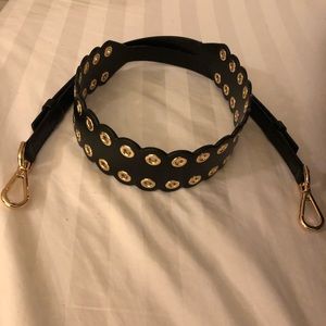 NWOT Michael Kors Black Scalloped Shoulder Strap